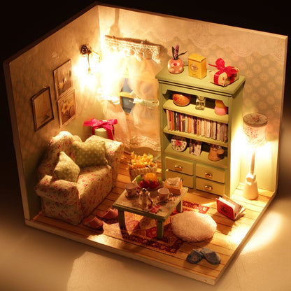 M012 Family Hall DIY Miniature Dollhouse Kit