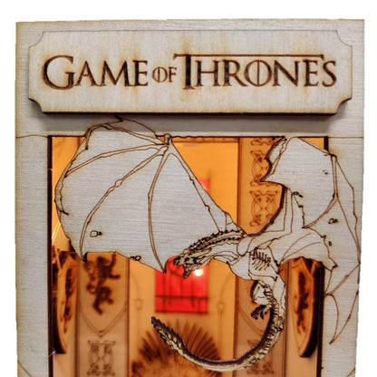 RCB004 Rise of Dragon Book Nook Game Of Thrones Series DIY Book Shelf Insert Kits Miniature Crafts