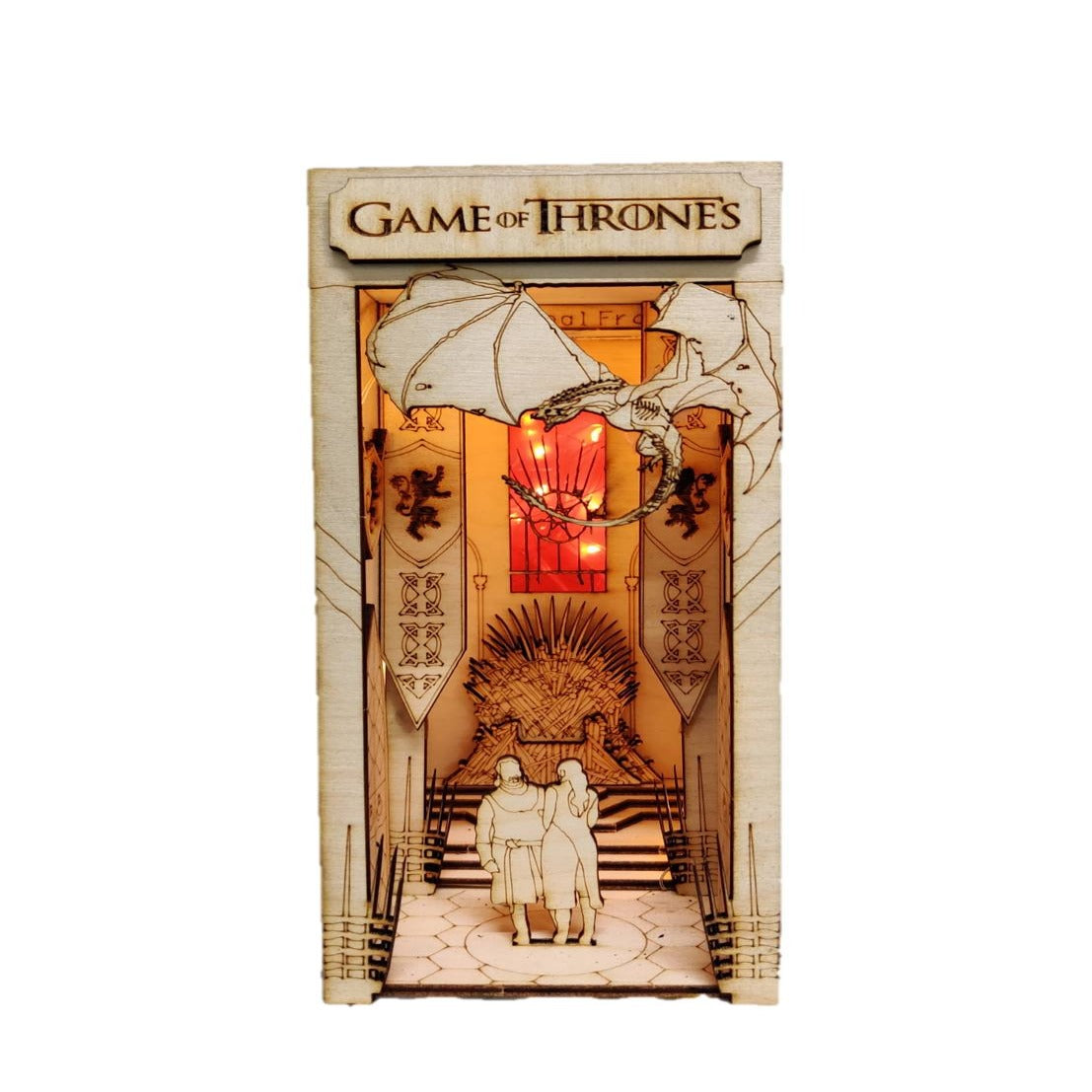 RCB004 Rise of Dragon Book Nook Game Of Thrones Series DIY Book Shelf Insert Kits Miniature Crafts