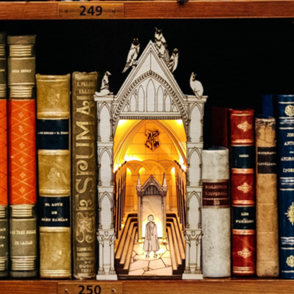 RCB003 Magic Mirror Book Nook Diagon Alley Series DIY Book Shelf Insert Kits Harry Potter Miniature Crafts