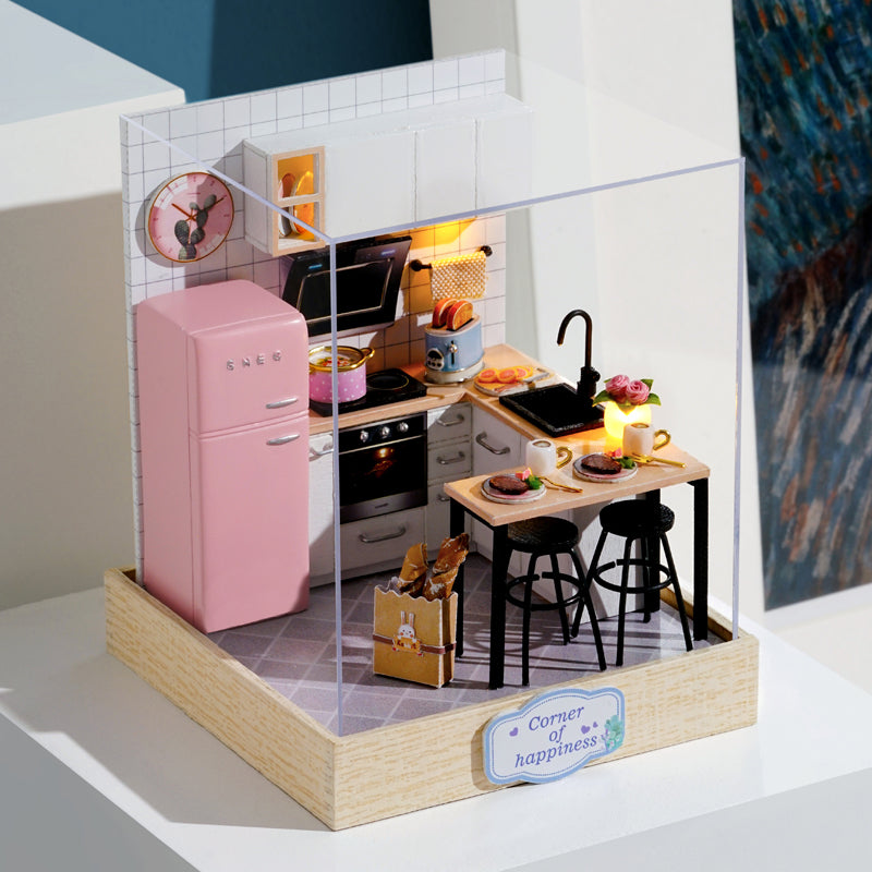 QT027 Taste Of Life DIY Dollhouse Kit Miniature House Kitchen Model 3D Wooden Puzzles