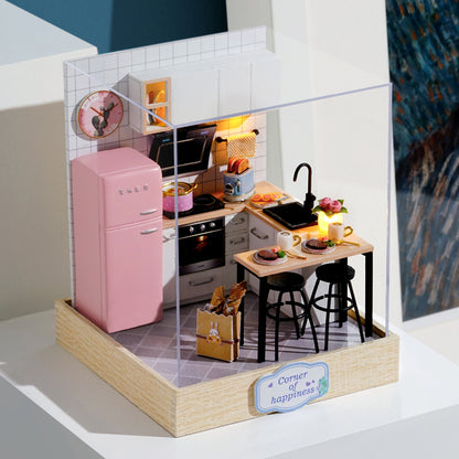 QT027 Taste Of Life DIY Dollhouse Kit Miniature House Kitchen Model 3D Wooden Puzzles