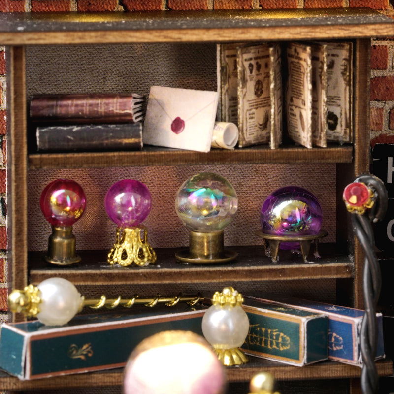 QT085 Moon Magic DIY Dollhouse Kit Miniature House Pharmacist Potion Shop 3D Wooden Puzzles
