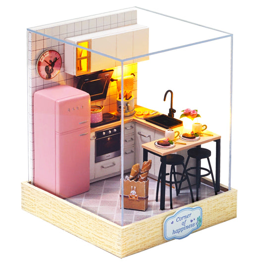 QT027 Taste Of Life DIY Dollhouse Kit Miniature House Kitchen Model 3D Wooden Puzzles