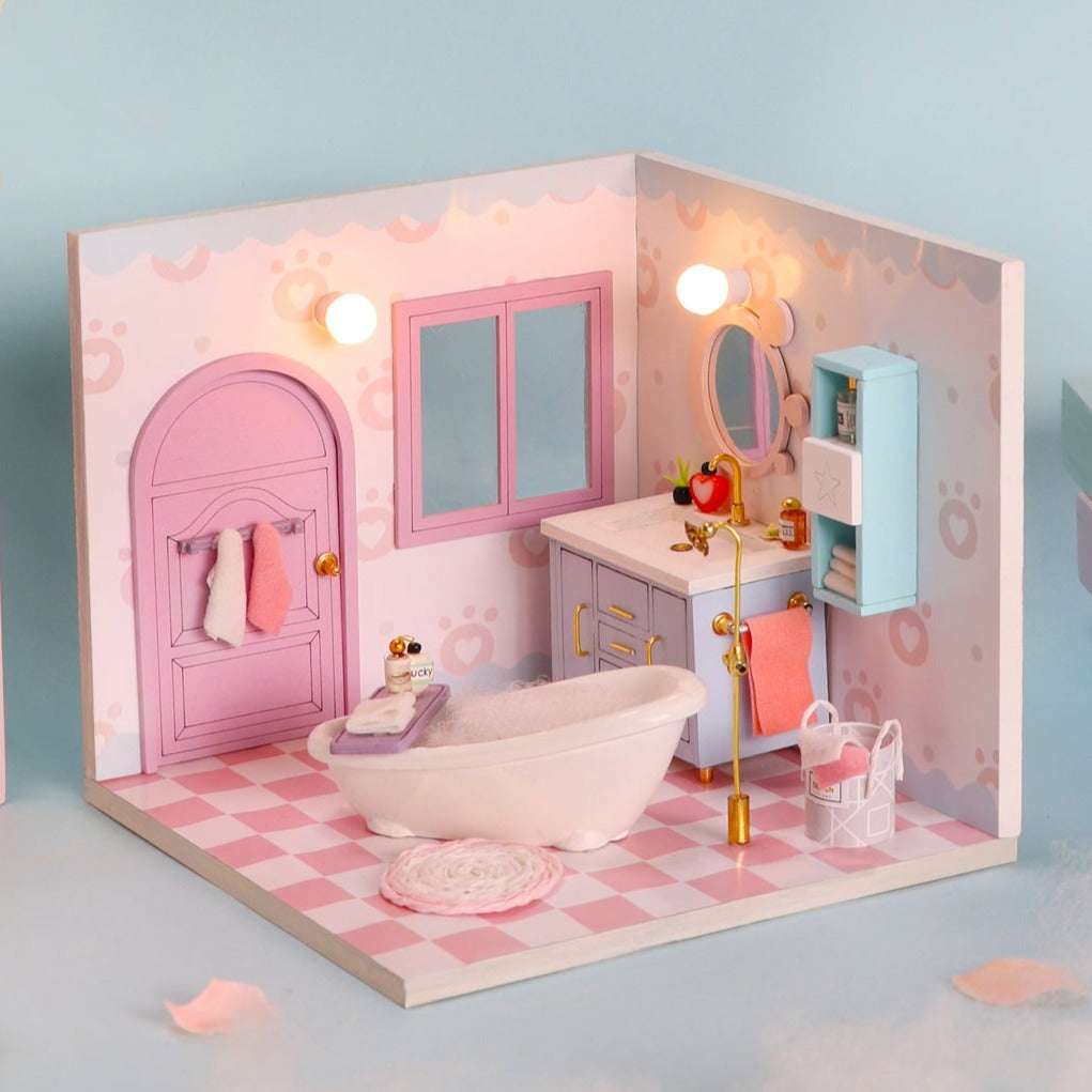 S2010 Cosy Bathroom DIY Miniature Dollhouse Kit