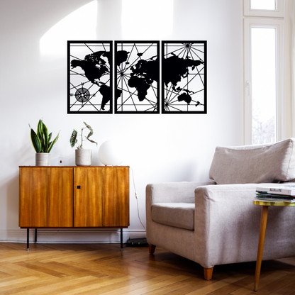 World Map Wall Décor Acrylic World Map Wall Art 3D Push Pin World Travel Map Home Office Décor