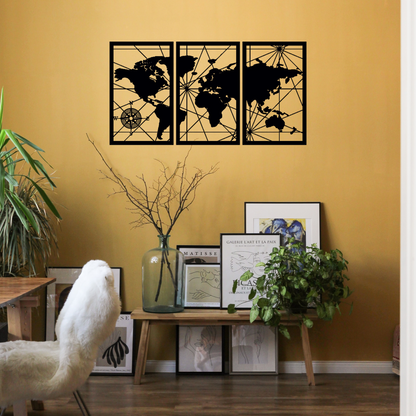 World Map Wall Décor Acrylic World Map Wall Art 3D Push Pin World Travel Map Home Office Décor