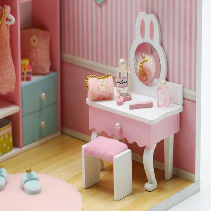 S2011 Lovely Cloakroom Girls Dressing Room DIY Miniature Dollhouse Kit