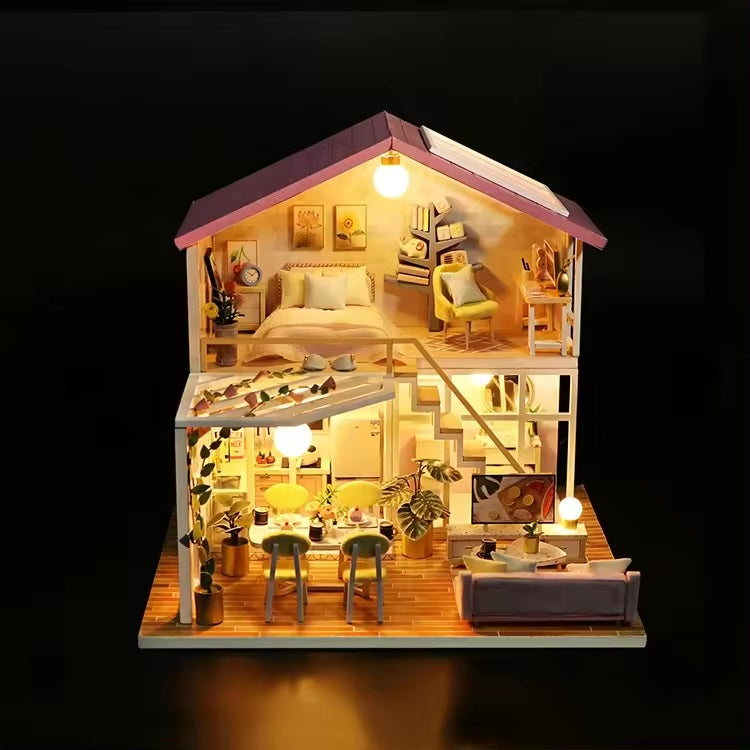 M2001 Modern Loft Style DIY Miniature Dollhouse Kit