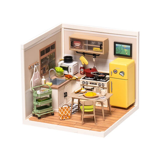 DW008 Happy Meals Kitchen DIY Plastic Miniature House Miniature Kitchen