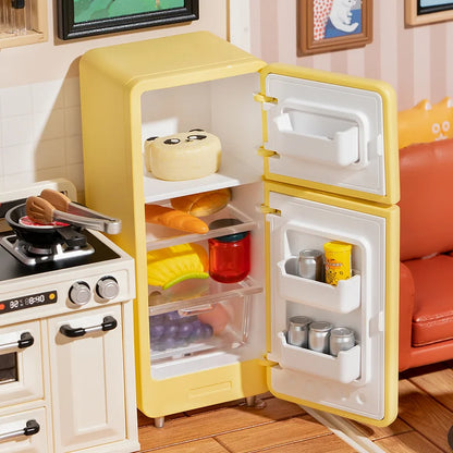 DW008 Happy Meals Kitchen DIY Plastic Miniature House Miniature Kitchen