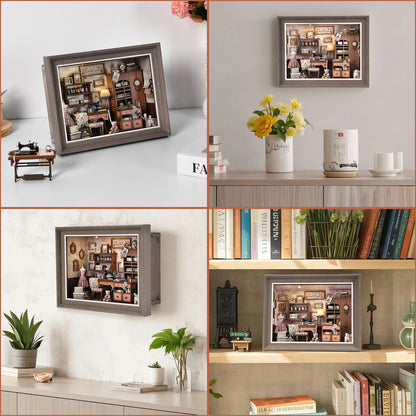 ZR01 Lily Sewing Shop DIY Dollhouse Miniature Kits Miniature Frames Tailor Shop Clothing Alterations Shop