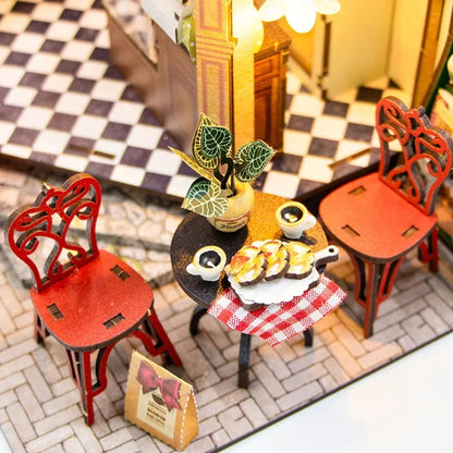 M2422 Julia Bakery DIY Dollhouse Miniature Kit Cake Shop Miniature Cafe Scenery Diorama