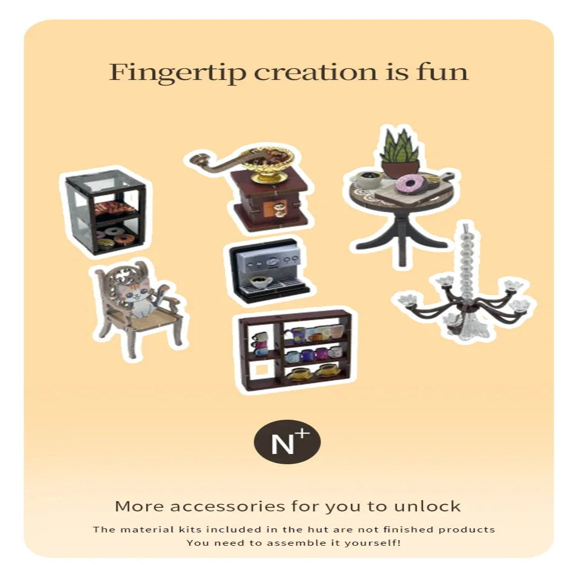 M2411 Coffee House DIY Book Nook Kit Cat Cafe Restaurant Miniature Diorama Scenery Decor