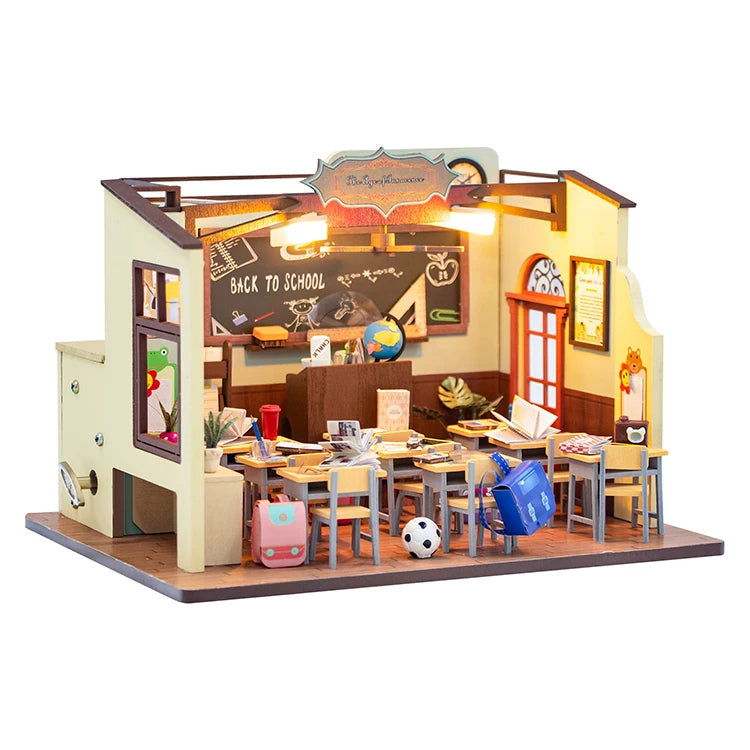 M2321 Classroom Miniature DIY Dollhouse Kit Age of Innocence Miniature School Classroom Scenery Diorama