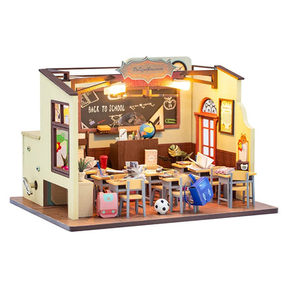 M2321 Classroom Miniature DIY Dollhouse Kit Age of Innocence Miniature School Classroom Scenery Diorama