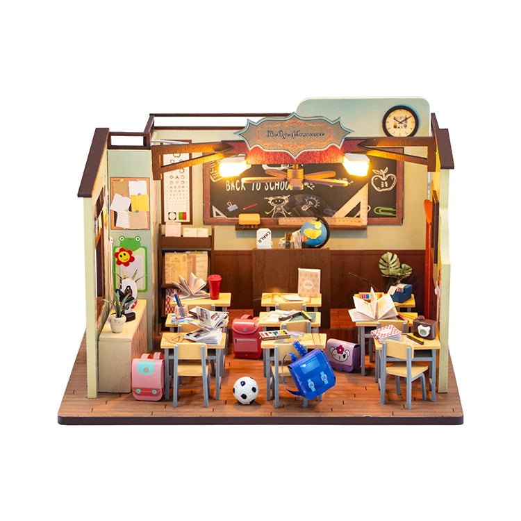 M2321 Classroom Miniature DIY Dollhouse Kit Age of Innocence Miniature School Classroom Scenery Diorama
