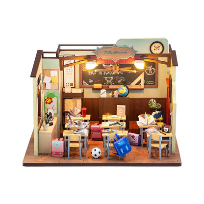 M2321 Classroom Miniature DIY Dollhouse Kit Age of Innocence Miniature School Classroom Scenery Diorama