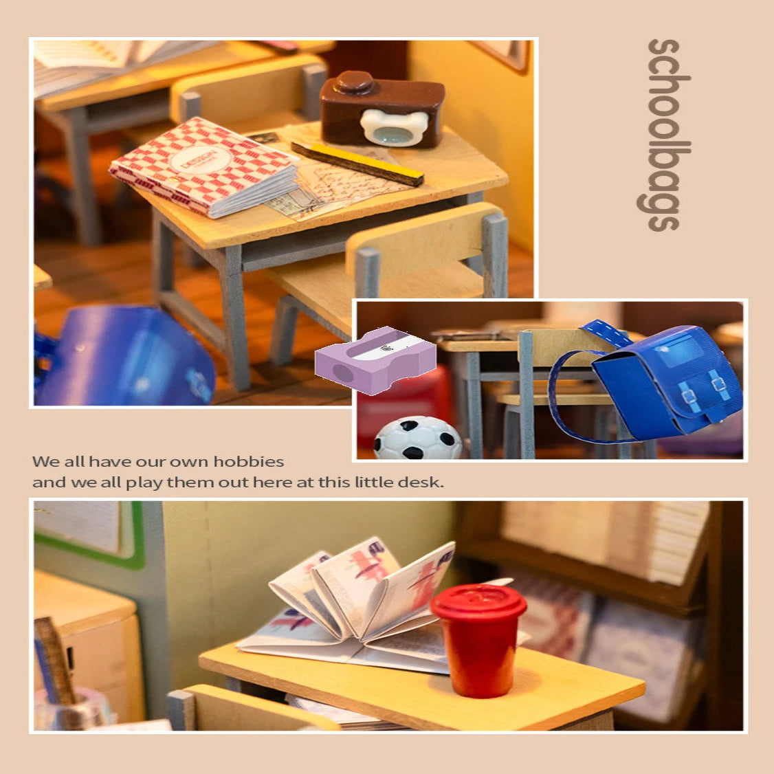 M2321 Classroom Miniature DIY Dollhouse Kit Age of Innocence Miniature School Classroom Scenery Diorama