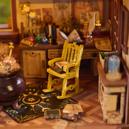 K1084 DIY Dollhouse Kit Entropy's Flow Miniature Horse Carriage Cart Doll House Caravan Camper Van Diorama