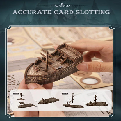 BV02-010 DIY Book Nook Kit Riddle On The Seabed Miniature Bookshelf Insert Marine Ship Diorama Scenery