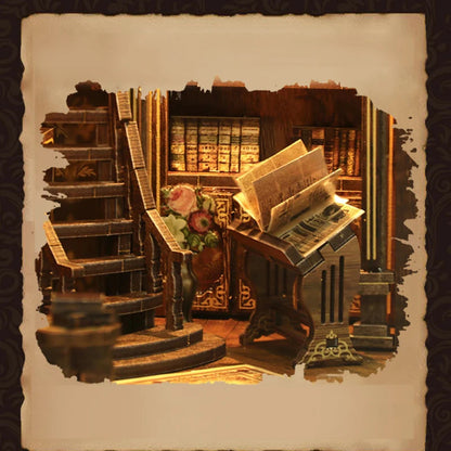 BV02-014 DIY Book Nook Kit The philosophical Library Miniature Bookshelf Insert Diorama Scenery Crafts