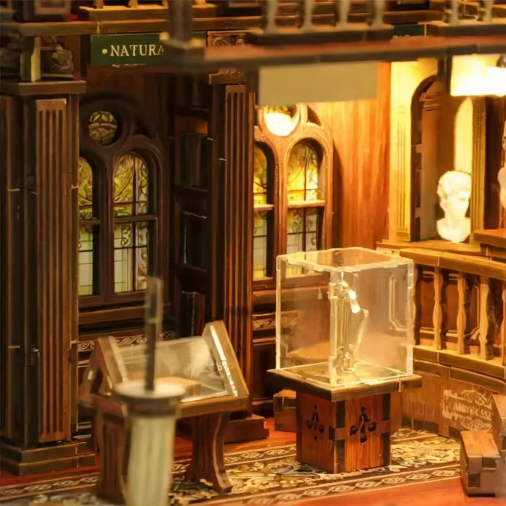 BV02-014 DIY Book Nook Kit The philosophical Library Miniature Bookshelf Insert Diorama Scenery Crafts