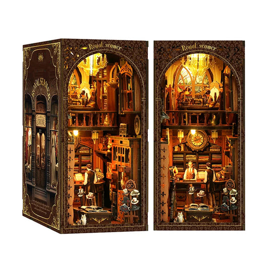 BV02-009 DIY Book Nook Kit Royal Seamer Miniature Bookshelf Insert Diorama Scenery Crafts