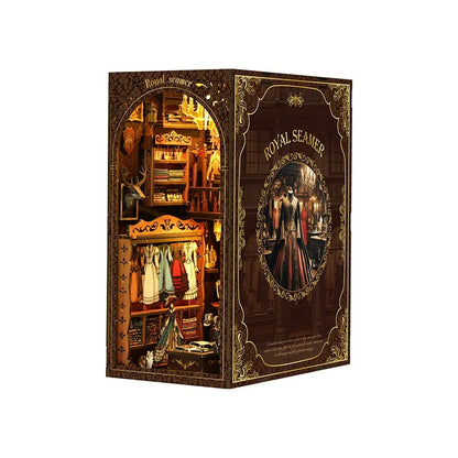 BV02-009 DIY Book Nook Kit Royal Seamer Miniature Bookshelf Insert Diorama Scenery Crafts