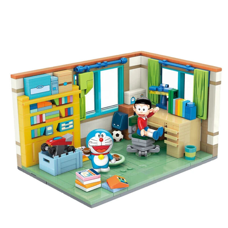 Doraemon Nobita Nobi's Room Building Blocks Miniature 3D Nobita House Japanese Anime Room DIY Display Model