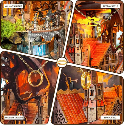 SQ05 Lord of The Rings DIY Book Nook Kit Magic Tower Valley Miniature Scenery Diorama