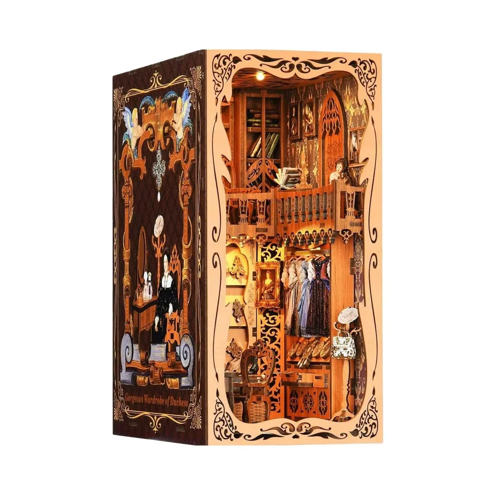 YM01 Wardrobe of Duchess DIY Book Nook Kit Royal Clothing Collection Miniature Bookshelf Insert