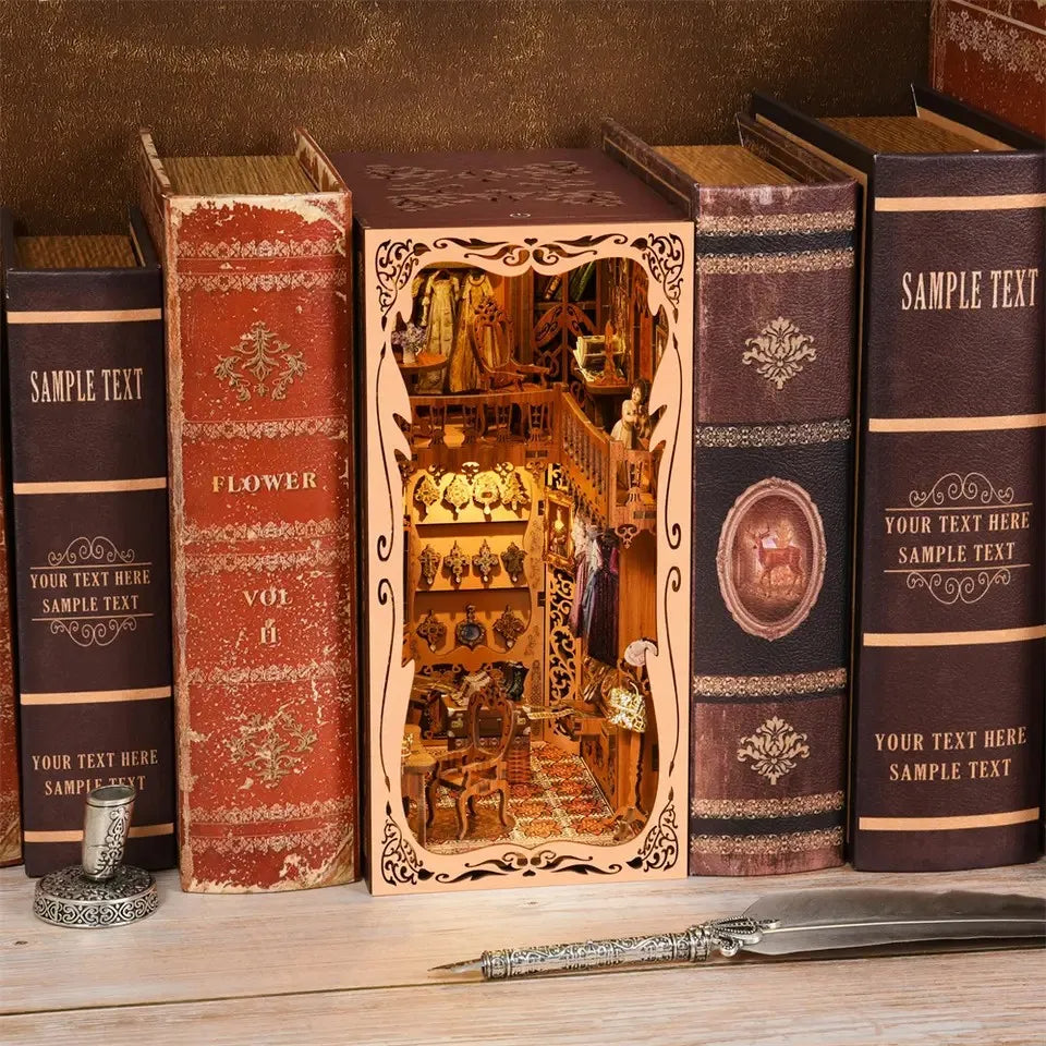 YM01 Wardrobe of Duchess DIY Book Nook Kit Royal Clothing Collection Miniature Bookshelf Insert