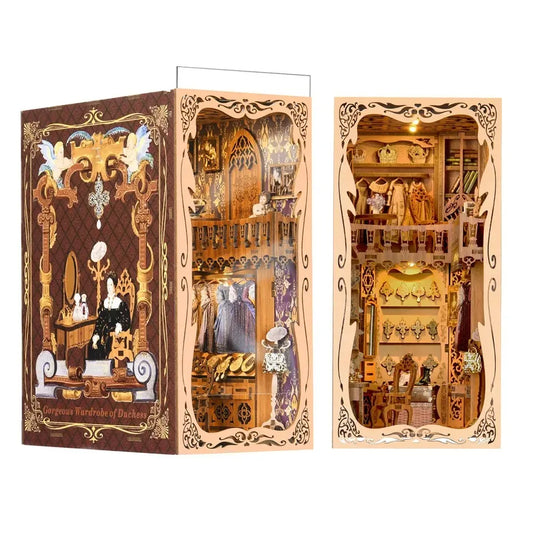 YM01 Wardrobe of Duchess DIY Book Nook Kit Royal Clothing Collection Miniature Bookshelf Insert