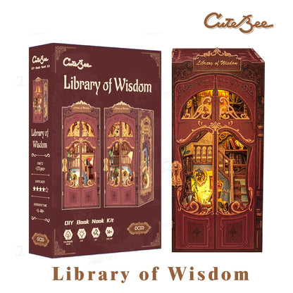 DC03 Library of Wisdom DIY Book Nook Kit Ancient Library Miniature Diorama Scenery Book Shelf Inserts