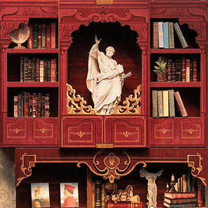 DC03 Library of Wisdom DIY Book Nook Kit Ancient Library Miniature Diorama Scenery Book Shelf Inserts