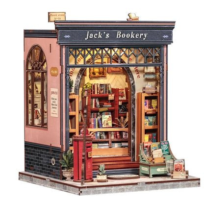 CWGC209 Jack's Bookery DIY Dollhouse Miniature Bookstore Miniature Shop Diorama Scenery