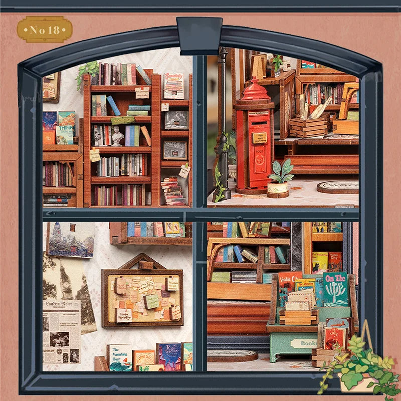 CWGC209 Jack's Bookery DIY Dollhouse Miniature Bookstore Miniature Shop Diorama Scenery