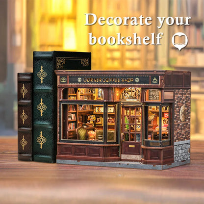CWGB402 CORNER COFFEE SHOP DIY Dollhouse Miniature Kit Miniature Coffee Shop Restaurant Miniature Diorama Scenery