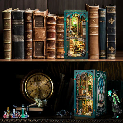 RK05 Darkness Common Room DIY Book Nook Kit Bookshelf Insert Diorama Scenery Miniature Crafts