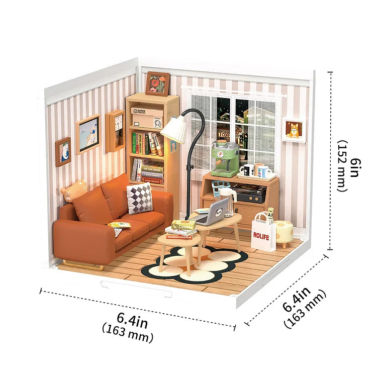 DW007 Cozy Living Lounge DIY Plastic Miniature House