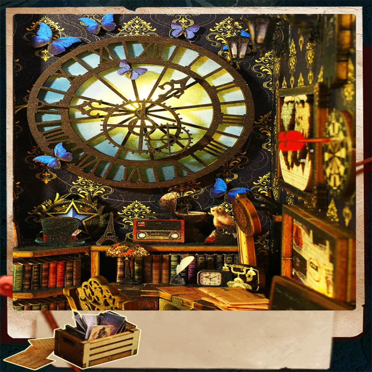 SL07 Detective Famous Agency DIY Book Nook Kit Bookshelf Insert Diorama Scenery Miniature Crafts