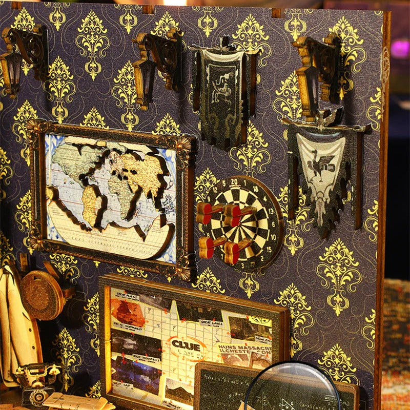 SL07 Detective Famous Agency DIY Book Nook Kit Bookshelf Insert Diorama Scenery Miniature Crafts