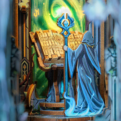 HY02 The Gate of Wonderland DIY Book Nook Kit Magical Gate Of Galaxy Miniature Book Shelf Insert