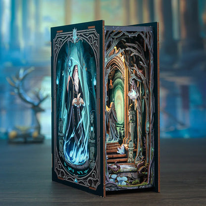 HY02 The Gate of Wonderland DIY Book Nook Kit Magical Gate Of Galaxy Miniature Book Shelf Insert