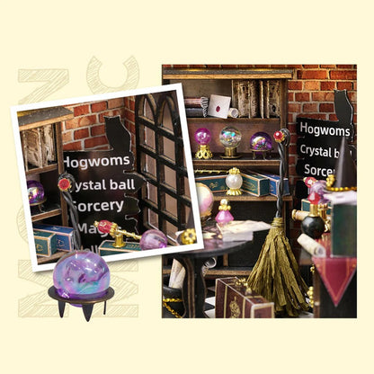 QT085 Moon Magic DIY Dollhouse Kit Miniature House Pharmacist Potion Shop 3D Wooden Puzzles