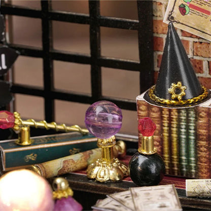 QT085 Moon Magic DIY Dollhouse Kit Miniature House Pharmacist Potion Shop 3D Wooden Puzzles