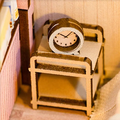 M2413 Pink Loft DIY Book Nook Kit Duplex Apartment Miniature Scenery Diorama Luxury Life Story Decor