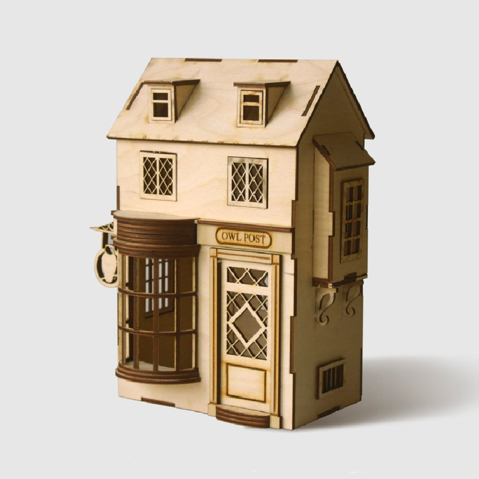 RCD003 Owl Post Diagon Alley Shops Series DIY Wooden Dollhouse Miniatures