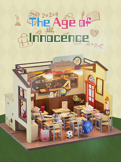 M2321 Classroom Miniature DIY Dollhouse Kit Age of Innocence Miniature School Classroom Scenery Diorama